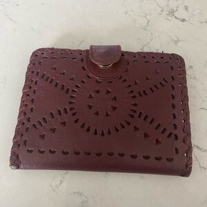 Elegant burgundy/Brown Leather Women's wallet